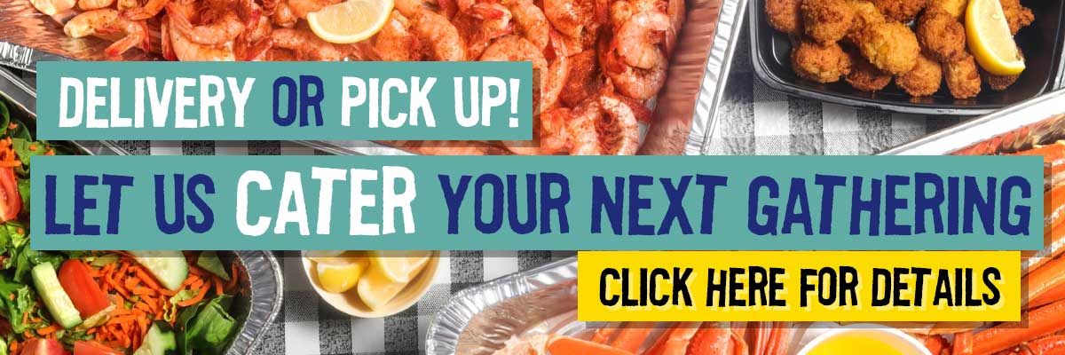 Delivery or Pickup! Let us cater your next gathering. Click here for details