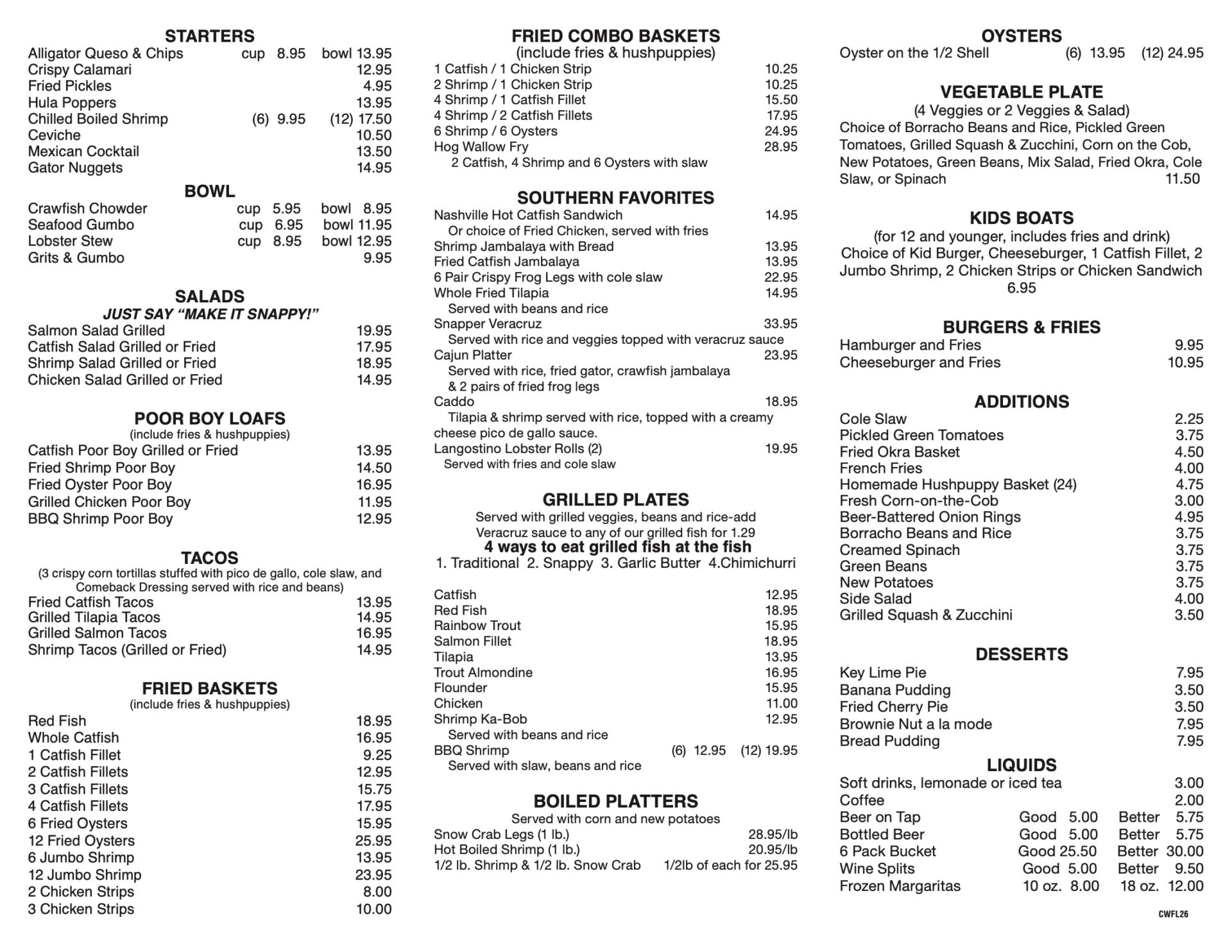 Coppell - Cypress Waters Menu