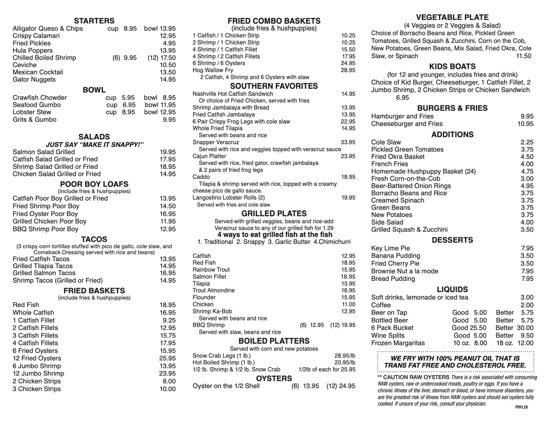 Preston Menu