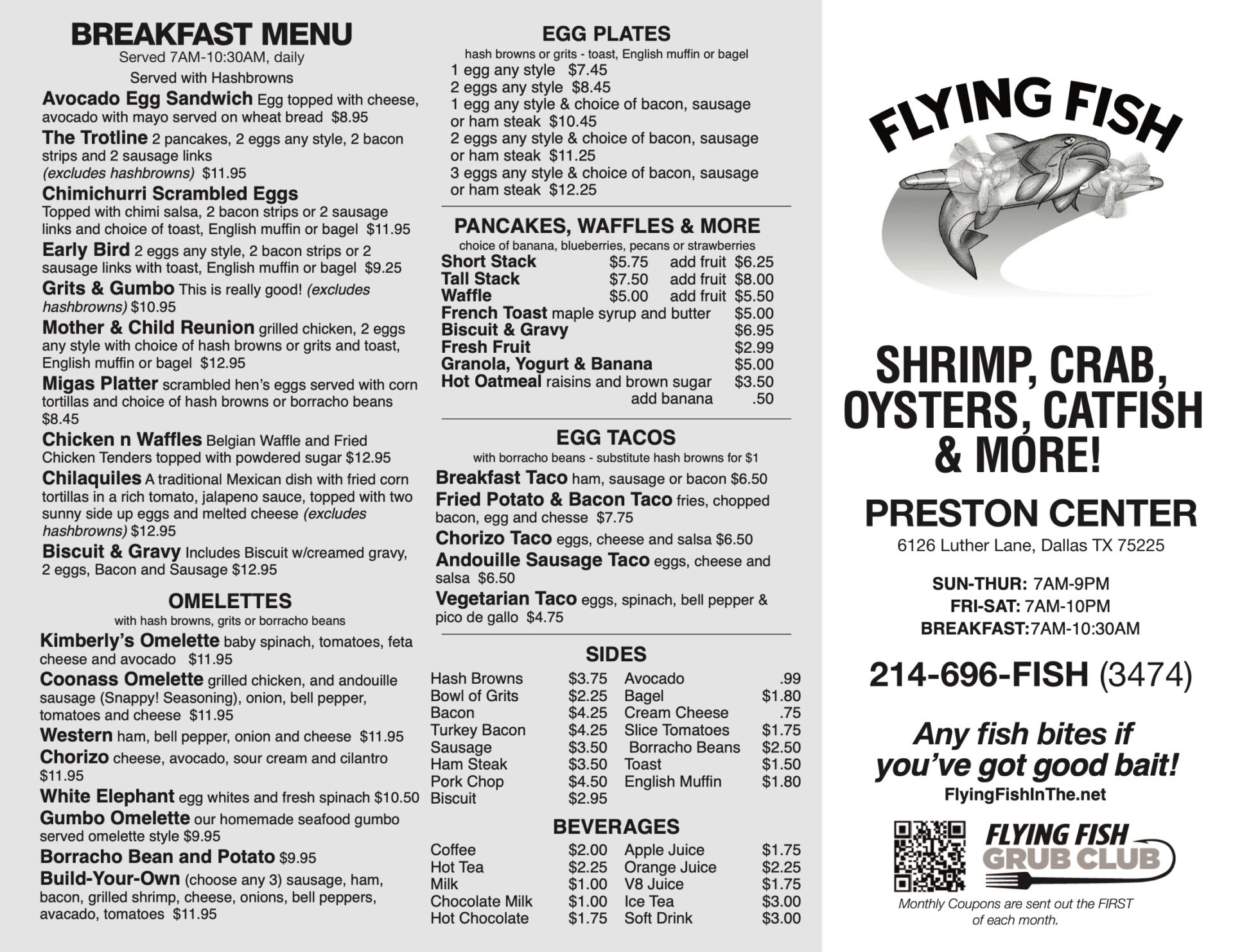 Preston Center Menu